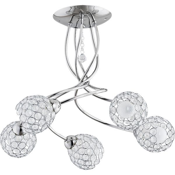 Lampa sufitowa wisząca Alfa Vaio chromowana kryształowa 5xE14 x 10W 1 szt.