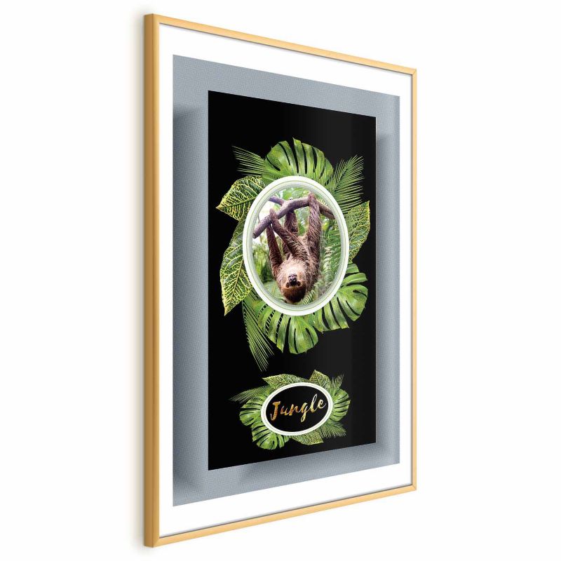 Plakat Artgeist Leniwiec 60x90 cm z ramą złotą 1 szt