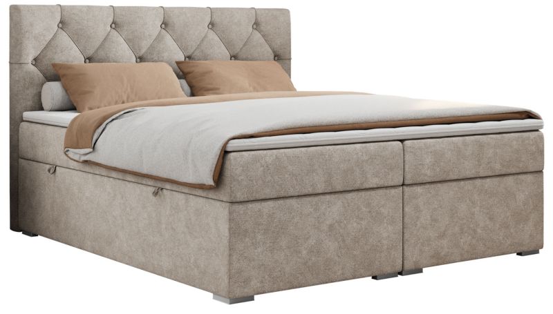 Łóżko kontynentalne MKS Meble ALDA 120x200 H3 beżowy struktura 1szt.