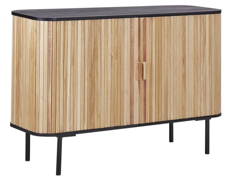 Szafka dwudrzwiowa drewniana jasna z czarnym Lindon 1 szt.