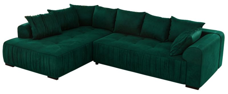 Narożnik MKS Meble ORTA L strona lewa ciemnozielony welwet 1szt.