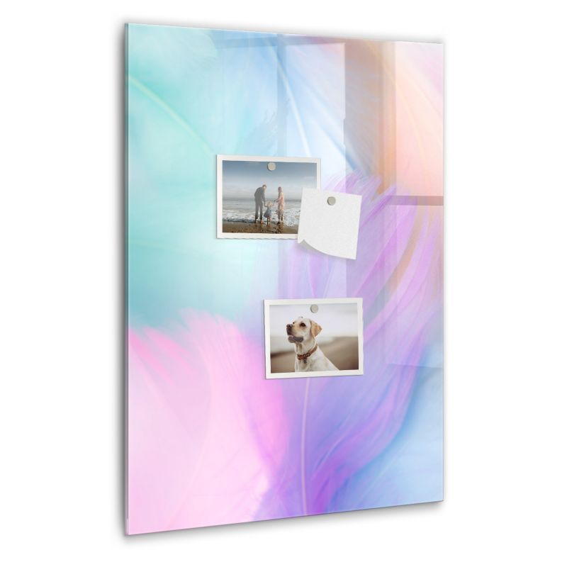 Szklana tablica magnetyczna Wallfluent 40x60 cm Pastelowe pióra Czarny marker 1 szt.