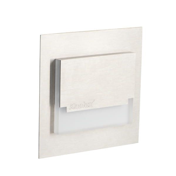 Oprawa oświetleniowa schodowa Kanlux Sabik srebrna LED 0.8W 3000K 13lm IP20 wym: 7,5 x 2,3 cm kwadratowa - 1 szt.