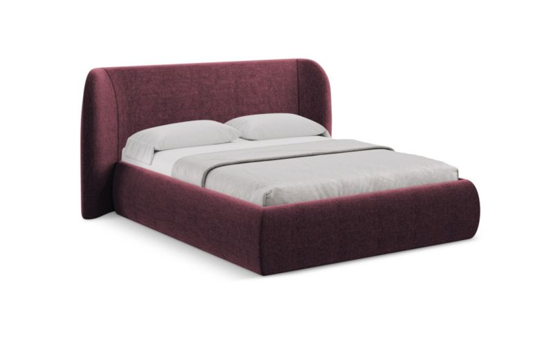 Łóżko LaMiaSofa Hauke z tkaniny szenilowej 160x200 bordo 1 szt.