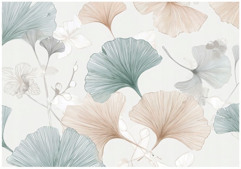 Fototapeta WALLARENA Do Sypialni Salonu Na Flizelinie Kwiat Abstrakcja Miłorząb 350x250 cm 1 szt.