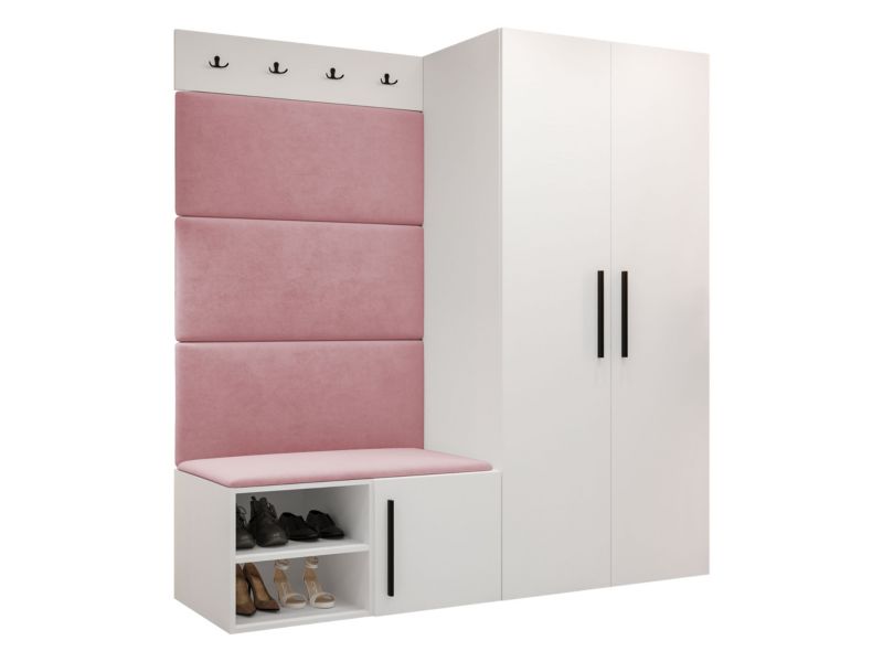 Garderoba MIRJAN 24 Medi I biały + różowy 1 kpl.