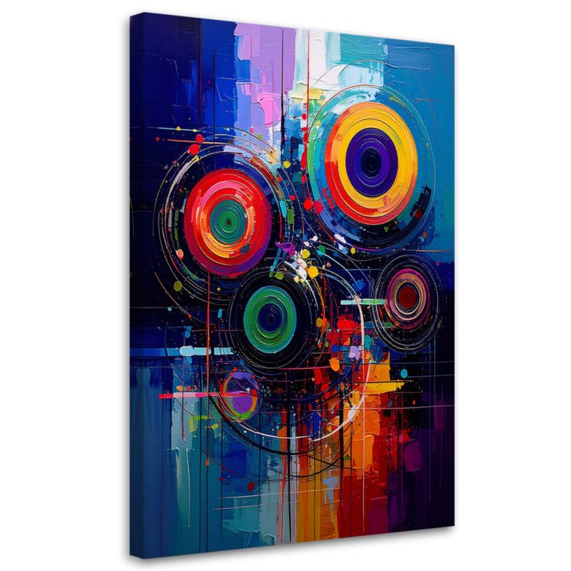 Obraz na płótnie do salonu Feeby Koła Abstrakcja Kolorowa 80x120cm 1szt