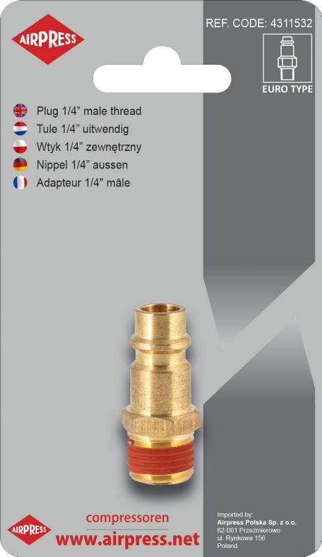 Wtyk Airpress 1/4 cala zewnętrzny