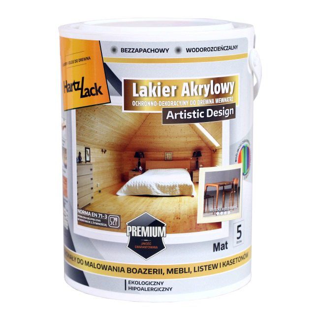 Lakier do drewna HartzLack akryl matowy 5 l