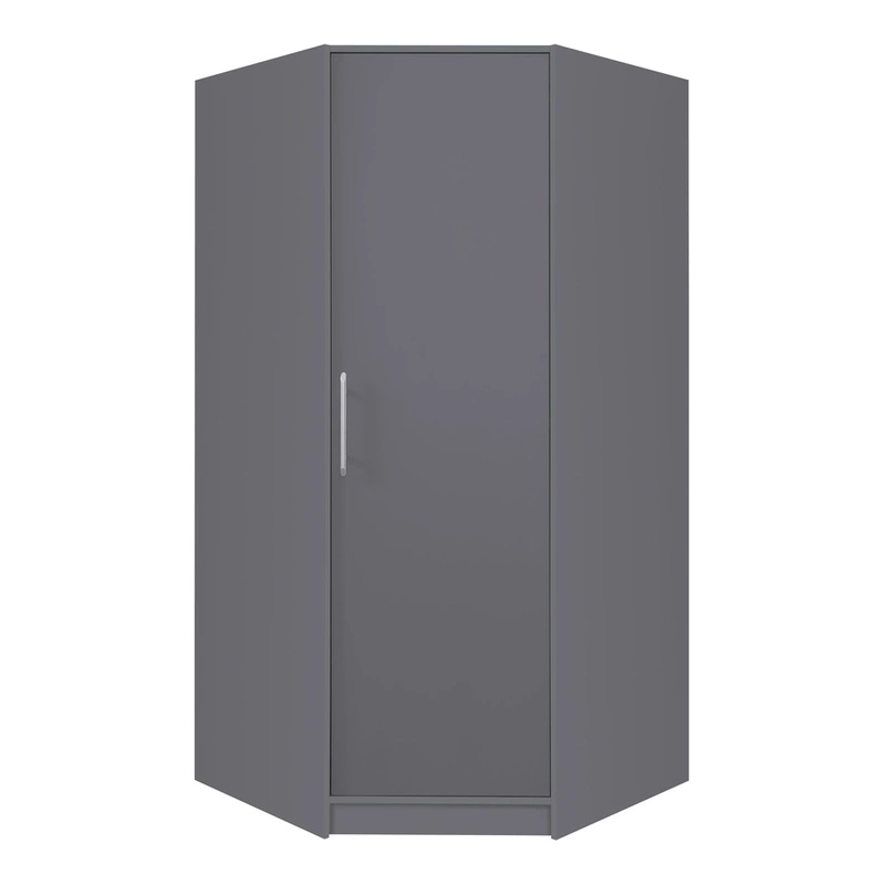 Szafa narożna z drążkami na wieszaki 95 cm SEVAS półki