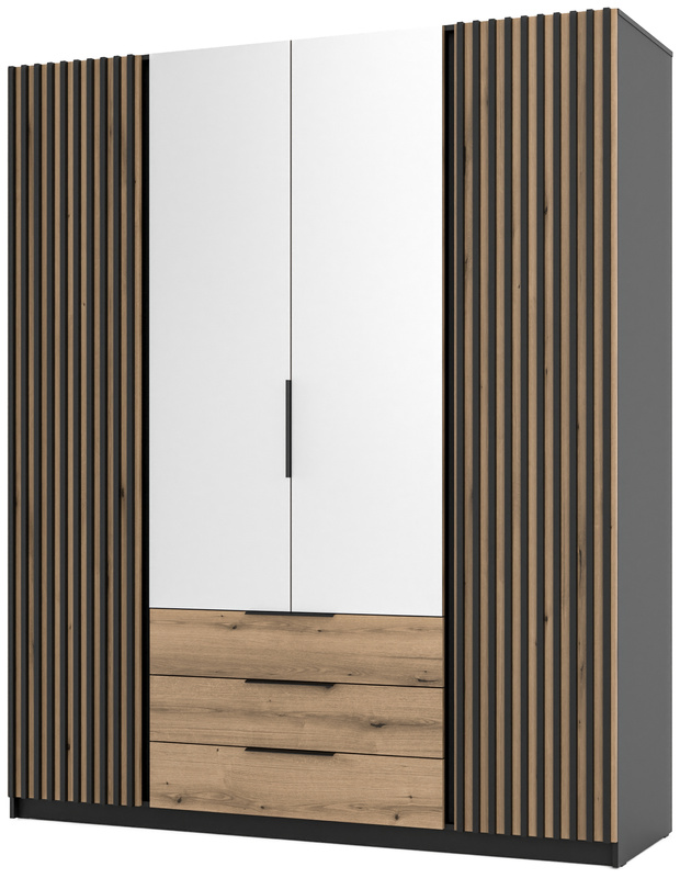Szafa z lustrem i lamelami do sypialni 200 cm KARAT