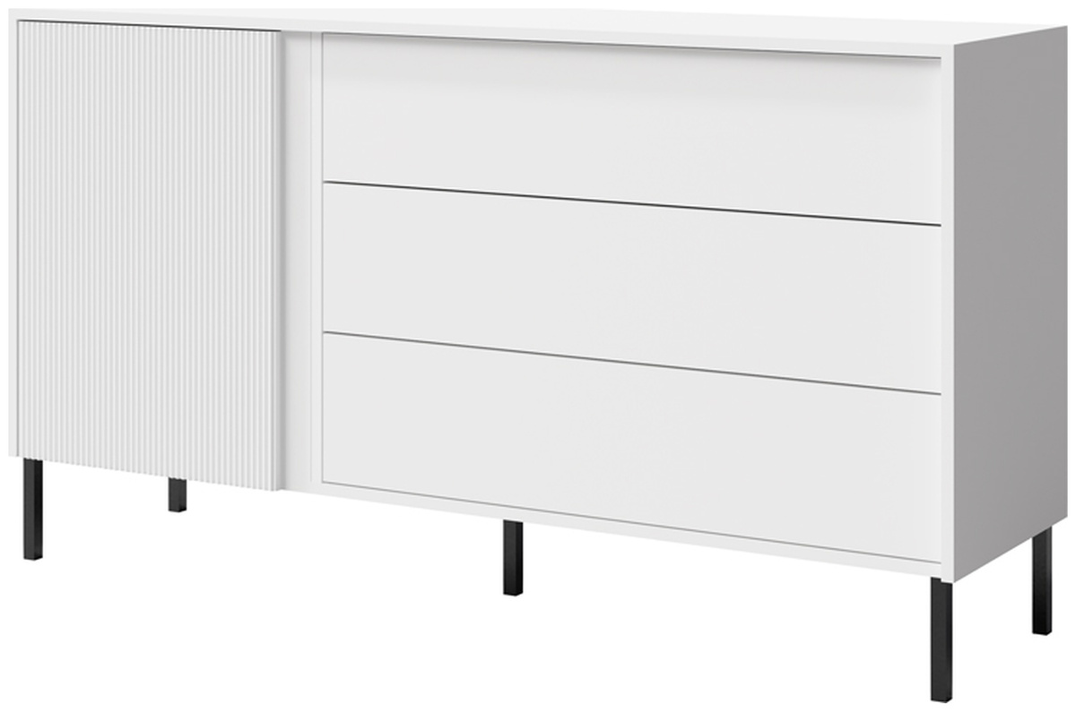 Biała komoda z szufladami do salonu 145 cm MALEZJA