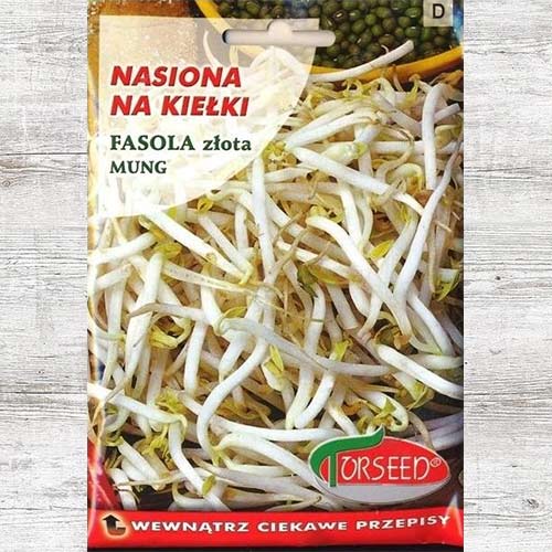 1 szt, Fasola złota Mung, nasiona na kiełki - Nasiona: Ilość w opakowaniu: 30 g