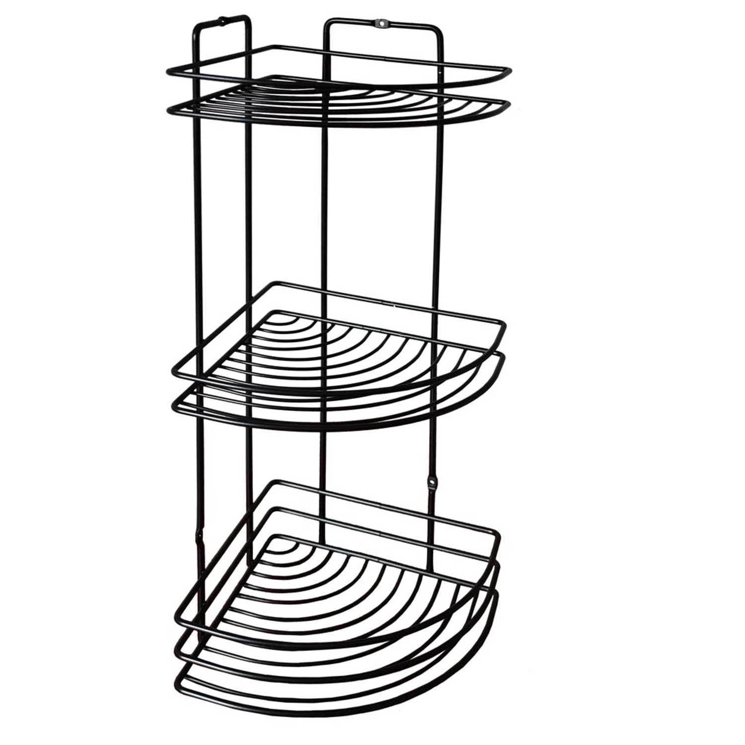 Półka łazienkowa 3-poziomowa narożna czarna