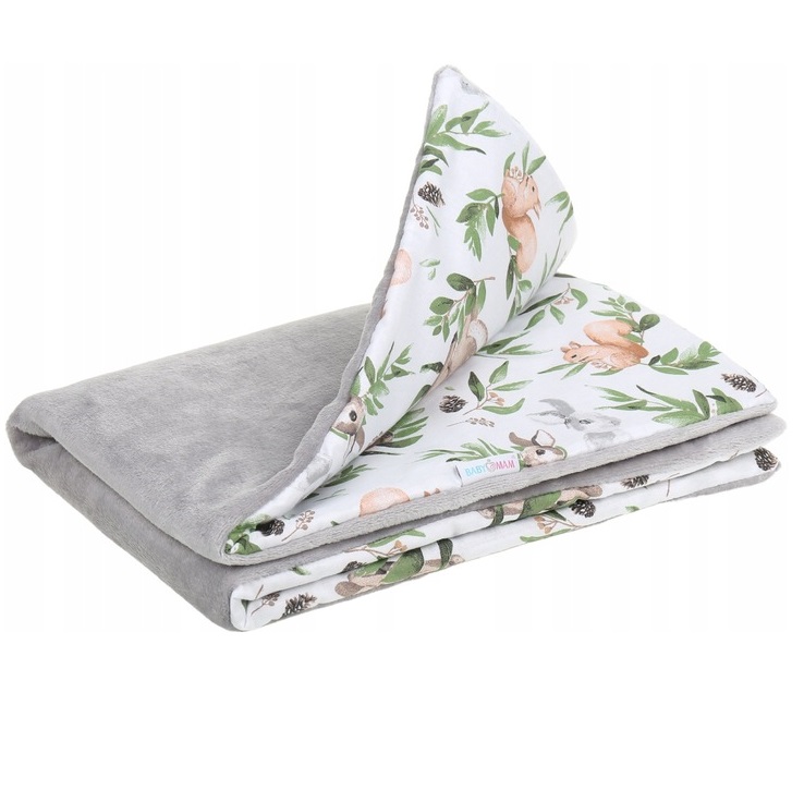 Kocyk dla dziecka Leśne Zwierzęta + plusz AL