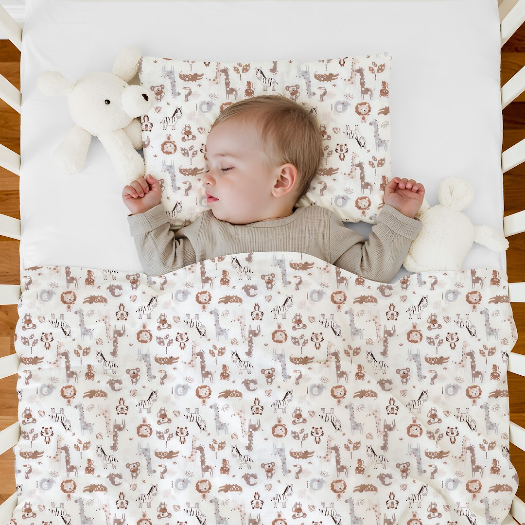 Komplet pościeli Safari BW - 50x75 + poduszka 30x40 - Tak