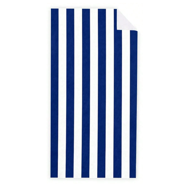 Ręcznik plażowy paski granatowo-biały 180 cm NS