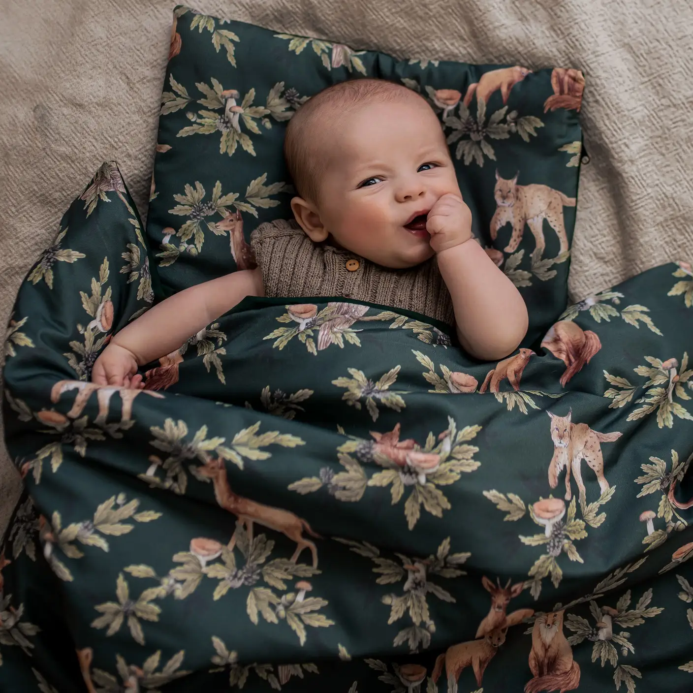 Komplet pościeli Las - 140x200 +poduszka 70x80 - Tak