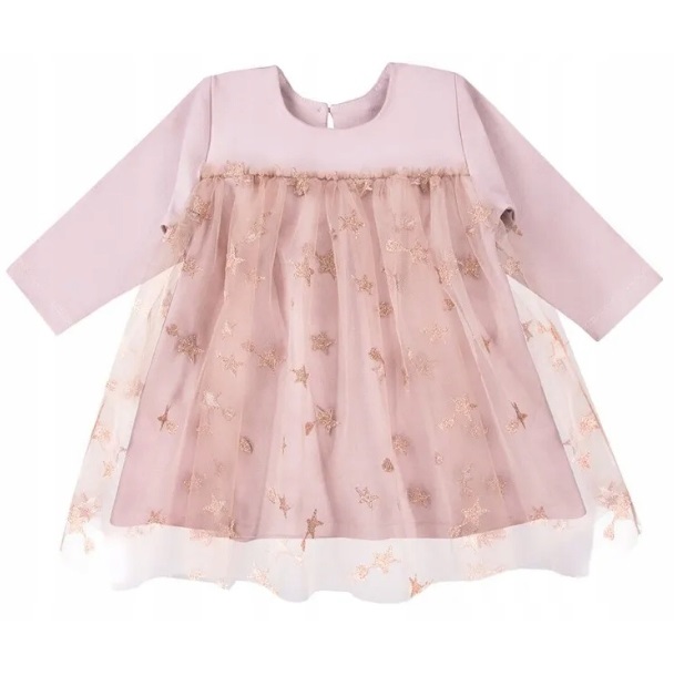 Sukienka Ceremony pudrowy róż gwiazdki EV