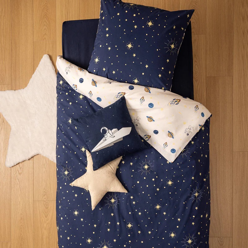 Komplet pościeli dziecięcej Kosmos 140 x 200 cm niebieski DB