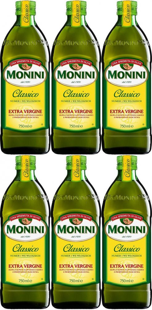 6x Oliwa z oliwek Extra Virgin Classico Monini, 750ml