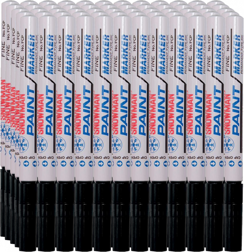 60x Marker olejowy Snowman, średni, okrągła, czarny