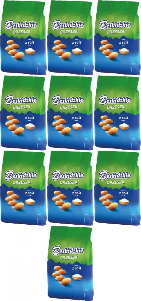10x Orzeszki ziemne Beskidzkie, z solą morską, 220g