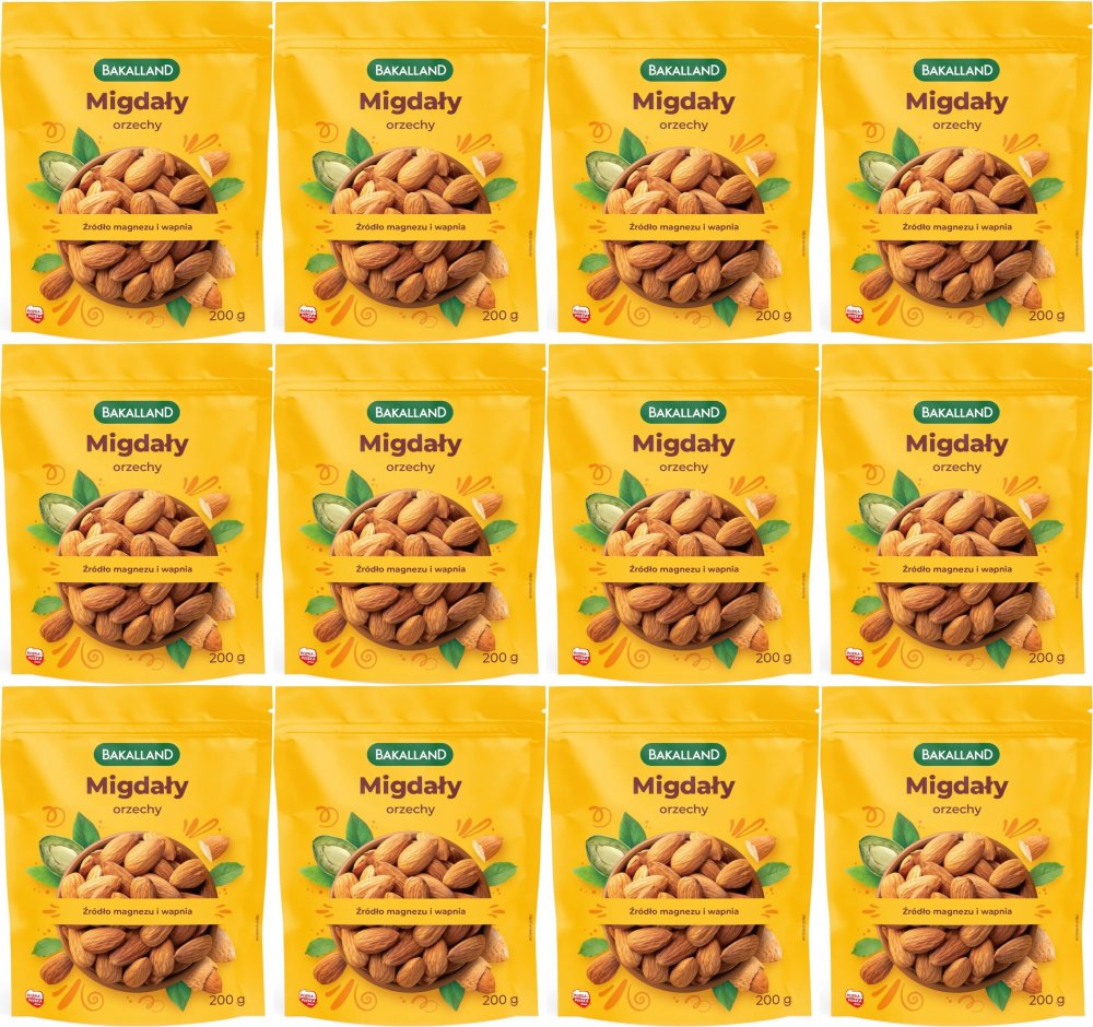 12x Migdały łuskane Bakalland, 200g