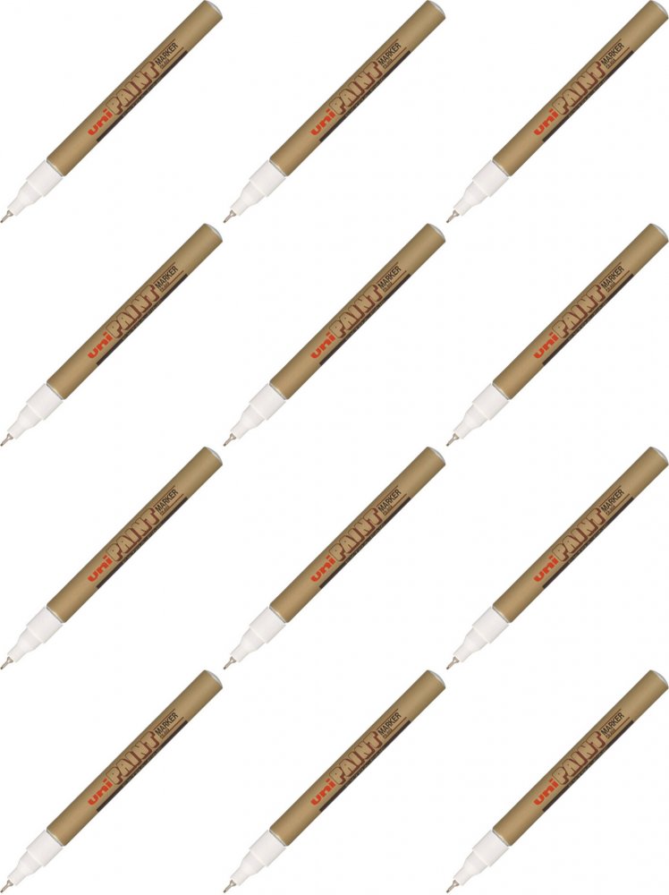 12x Marker olejowy Uni PX-203, 0.8mm, złoty