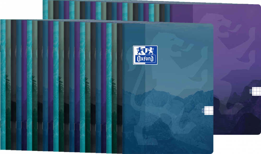 100x Zeszyt w kratkę Oxford Teen, A5, miękka oprawa, 32 kartki, mix wzorów