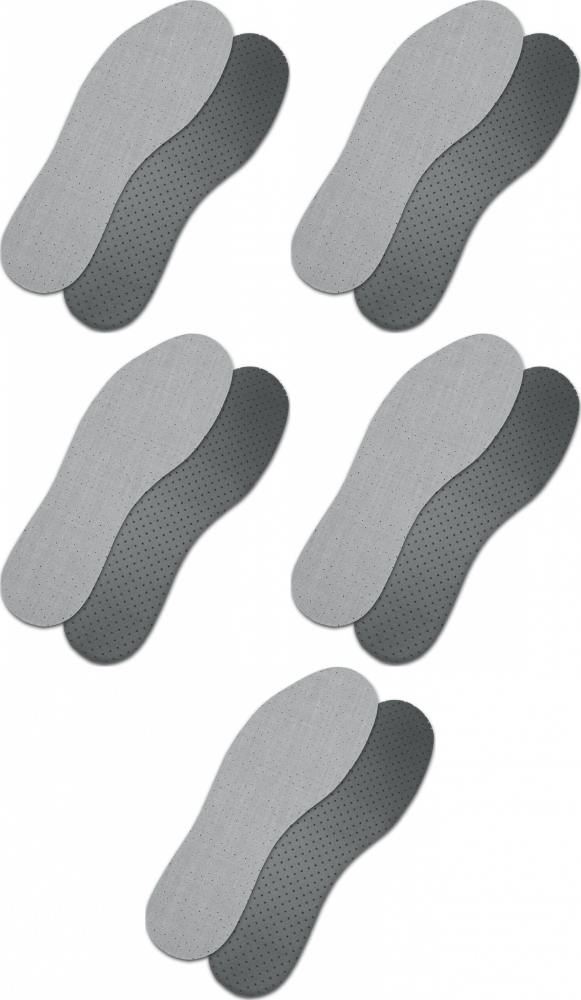 5x Wkładki do butów Reis BRCZ-WKPPO, przeciwpotne, rozmiar 42, szary