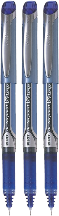 3x Cienkopis Pilot, Hi-Tecpoint V5 Grip, 0.5mm, niebieski