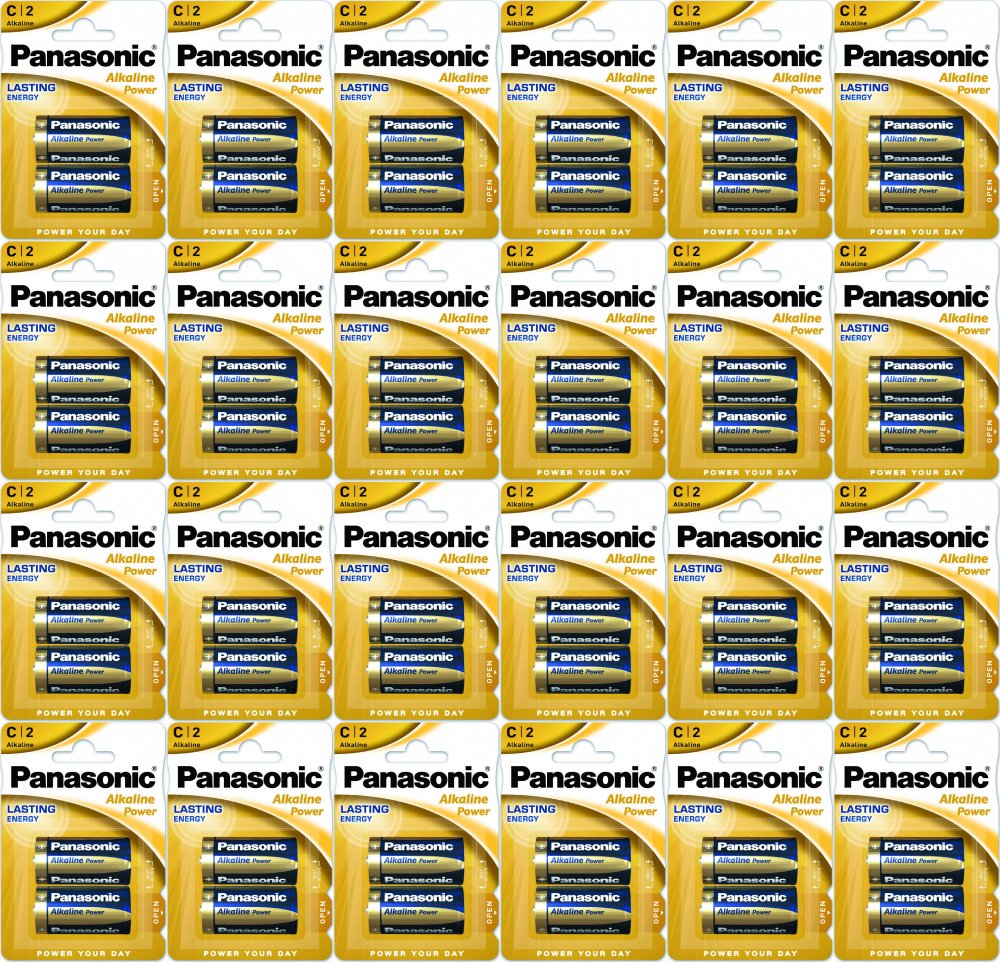24x Bateria alkaliczna Panasonic, 1.5V, C/ LR14, 2 sztuki