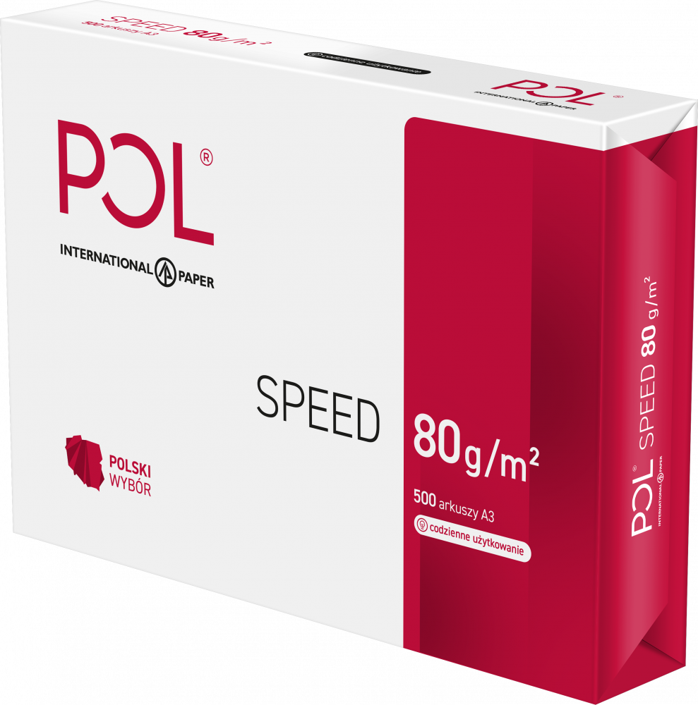 Papier ksero ekologiczny Polspeed, A3, 80g/m2, 500 arkuszy, biały