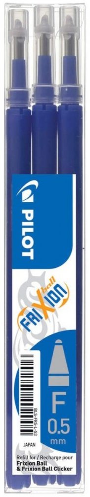 Wkład do pióra kulkowego wymazywalnego Pilot Frixion Ball/ Frixion Ball Clicker, 0.5mm, 3 sztuki, niebieski