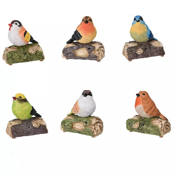 Ptaszek na konarze z dźwiękiem mix kolorów 8x13cm