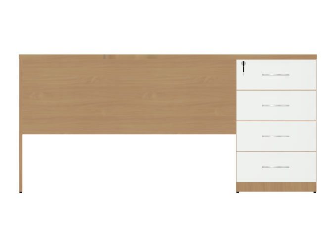 HEBE BP30/7 Biurko szafkowe prawe 158,5/70x100/74h (Kolor korpusu: Dąb Lindberg)