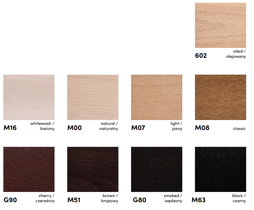 Taboret drewniany bukowy olejowany Paged ( C-0919) (Kolor: M63 - czarny)