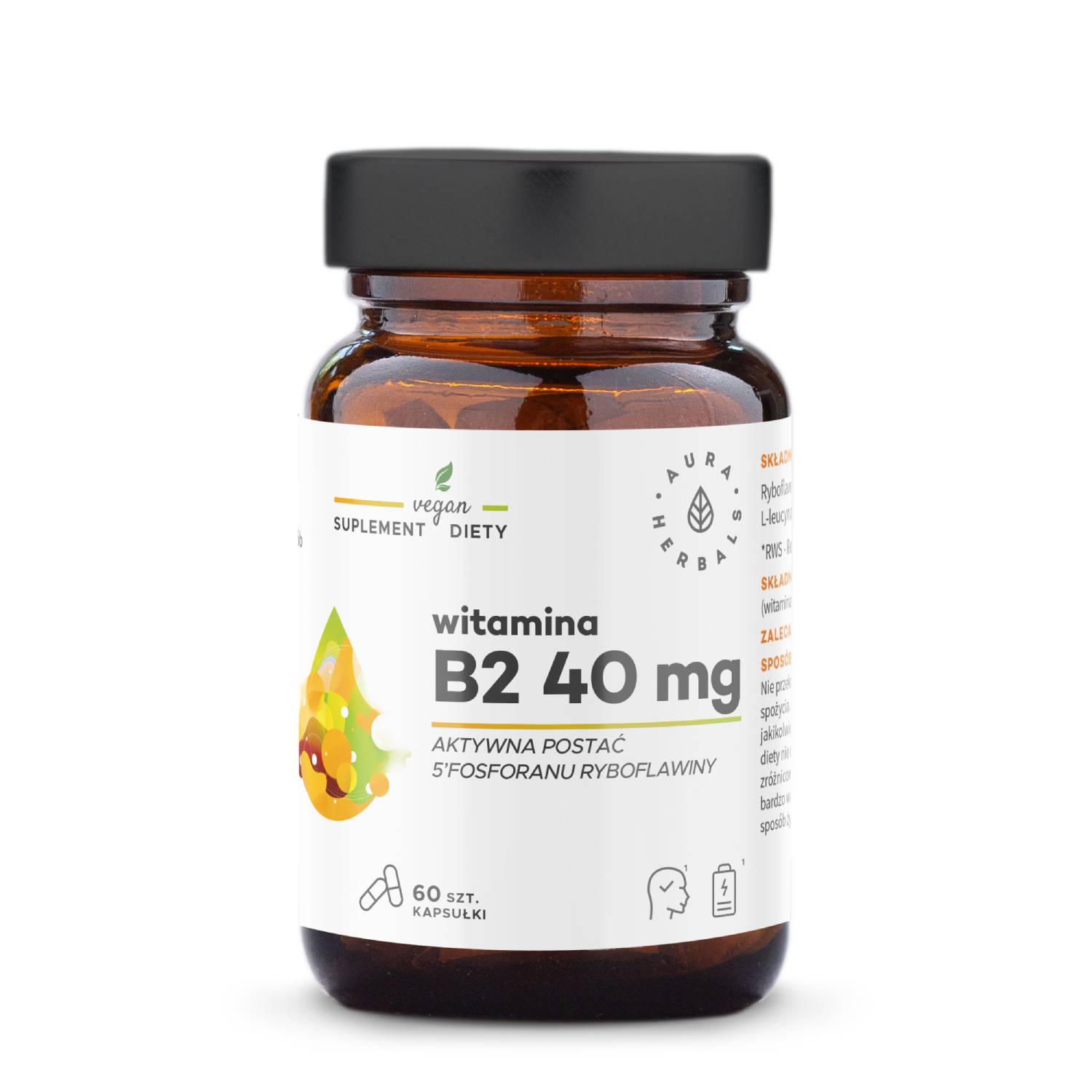 Aura herbals, witamina b2 r-5-p 40 mg, 60 kapsułek