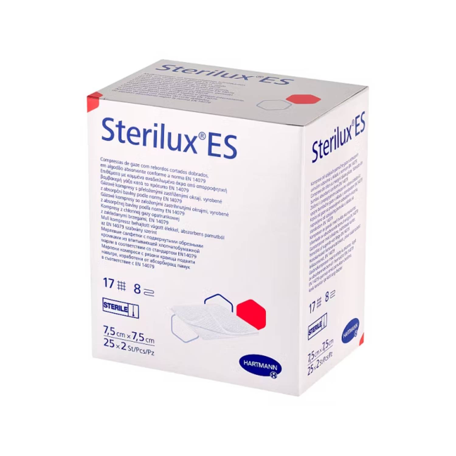 Sterilux es - opatrunek jałowy, 7,5 cm x 7,5 cm, 50 sztuk
