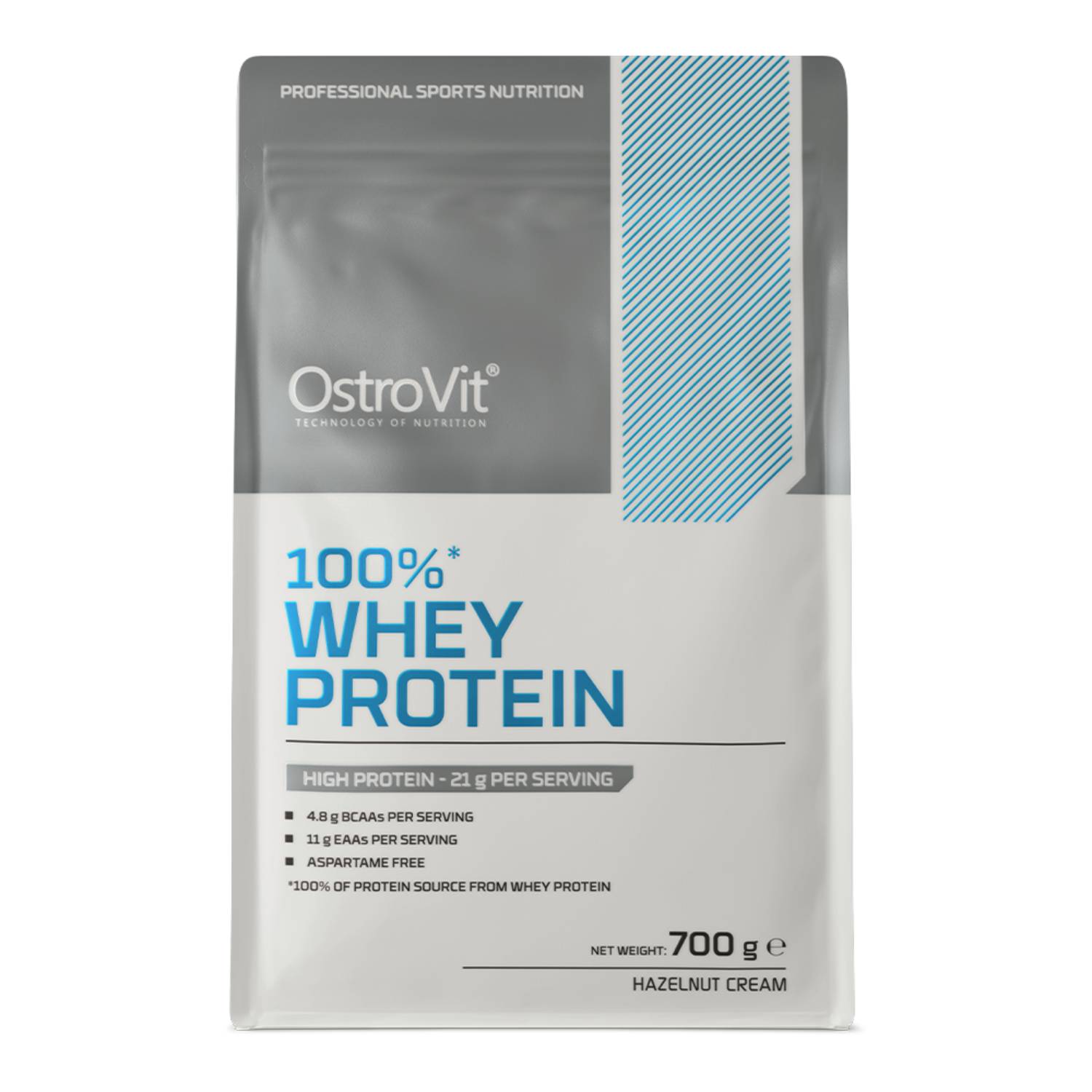 Ostrovit 100% whey protein o smaku kremu z orzechów laskowych, 700 g (data ważności: 07.03.2026)
