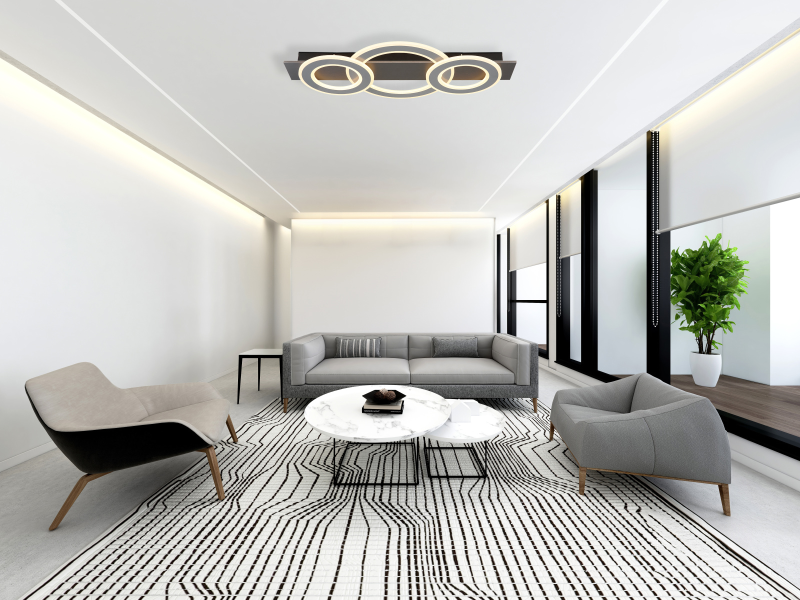 Globo Lighting Jayden lampa podsufitowa 1x50 W biała-czarna 48034-50