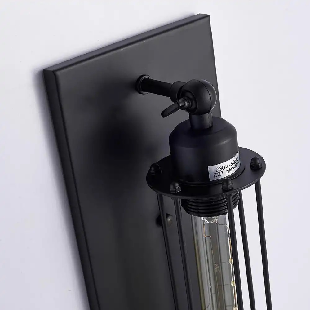 CosmoLight York kinkiet 1x40W czarny W01307BK