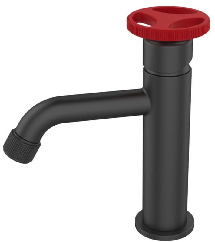 Sea-Horse Loftea Black+Red bateria umywalkowa stojąca czarny mat/czerwony BJV404B-R1