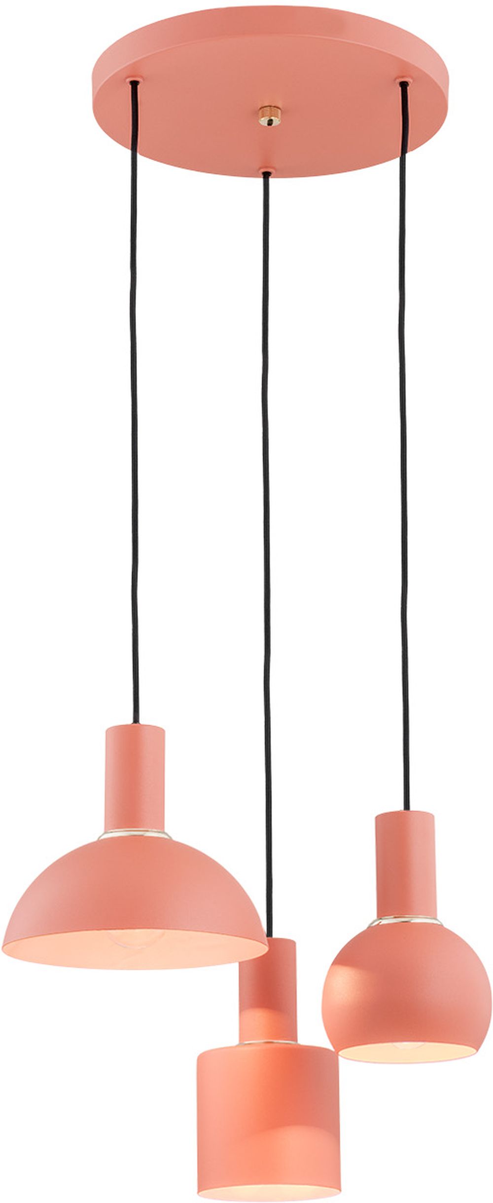 Argon Sines lampa wisząca 3x15W koral/mosiądz 1469