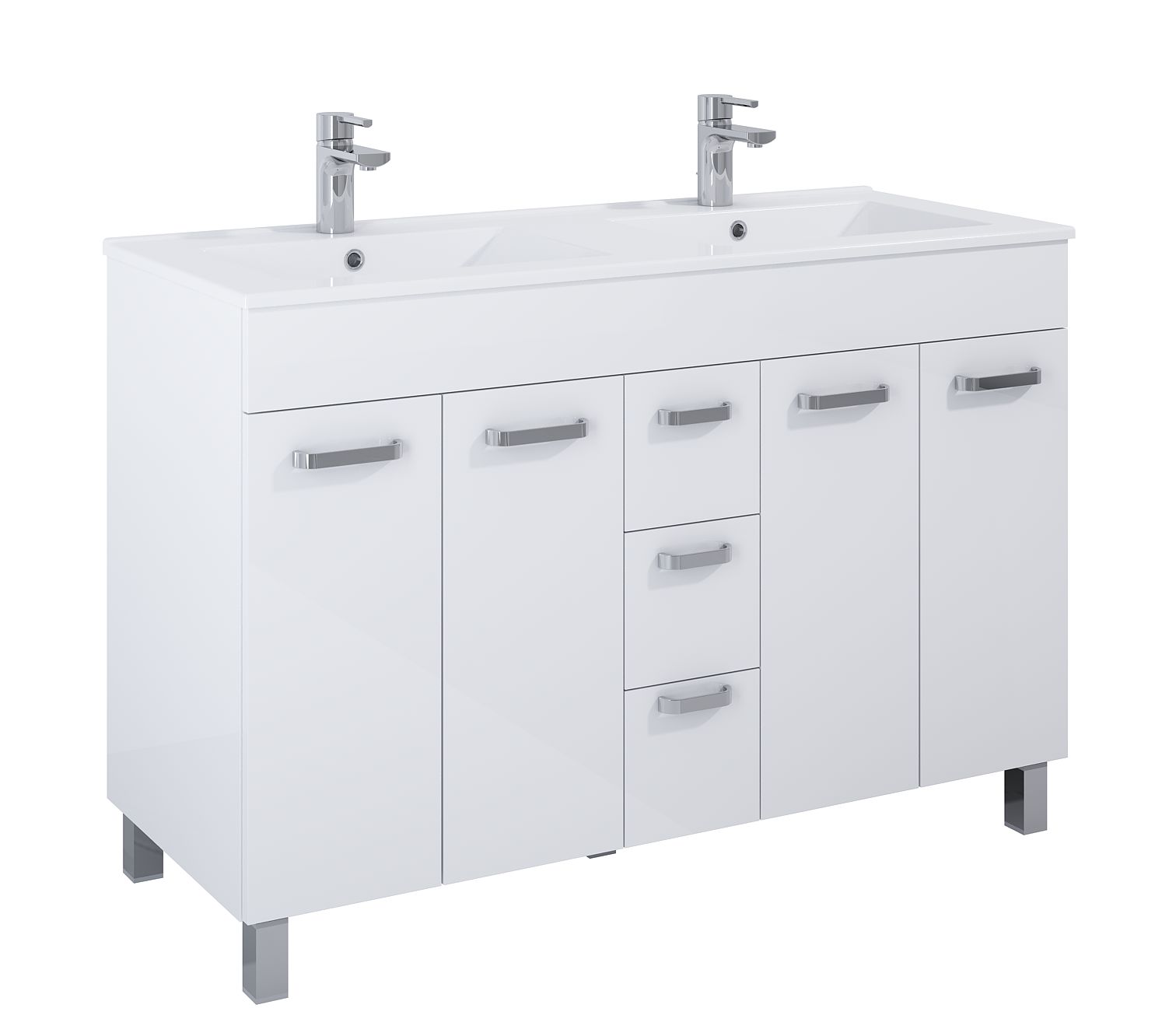 Elita Sunn umywalka z szafką 121,2 cm biały połysk RE169196008060