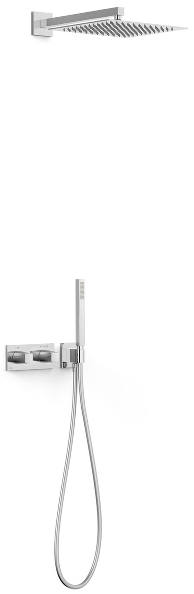 Tres B-System zestaw prysznicowy podtynkowy termostatyczny z deszczownicą chrom 30725204