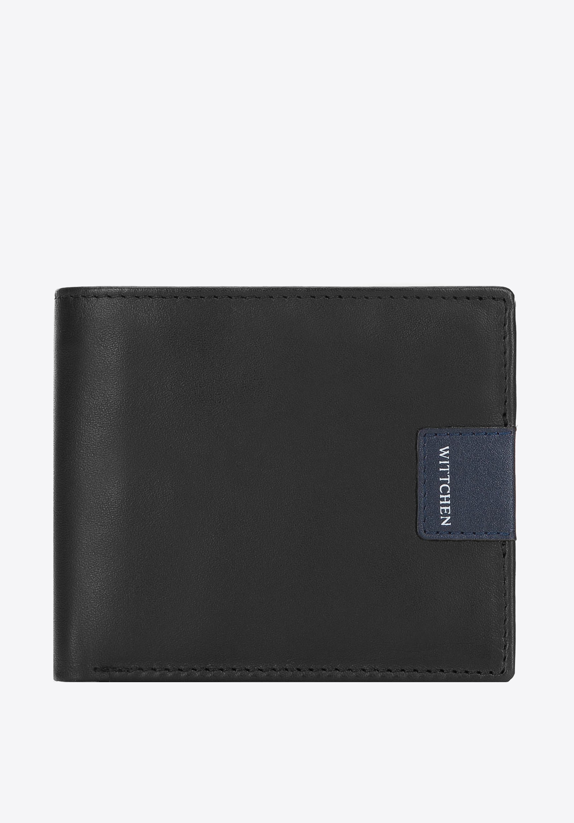 Portfel skórzany z naszywką z logo średni