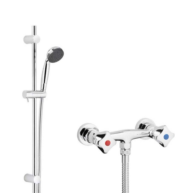 KFA Bateria prysznicowa ścienna STANDARD z zestawem prysznicowym prze