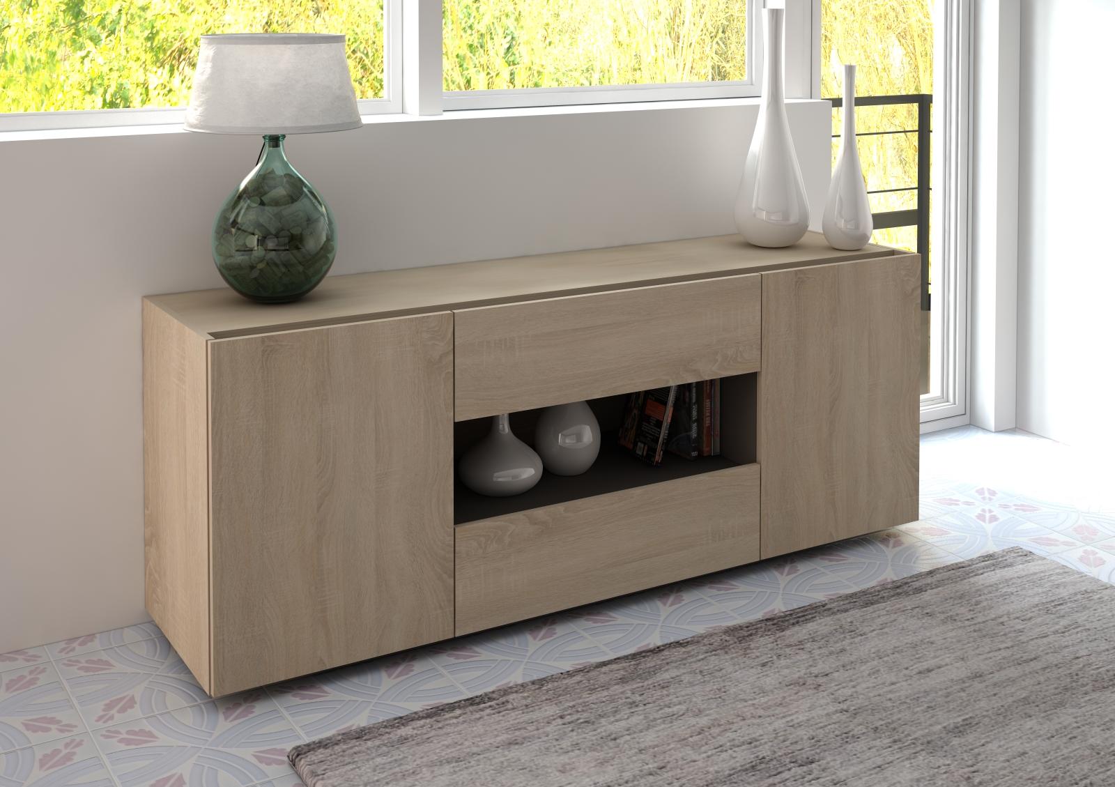 Nowoczesna komoda Ito, stolik RTV, dąb